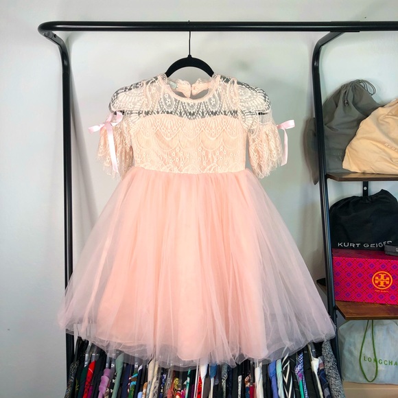 Trish Scully Other - Trish Scully Child Pink Lace and Tulle Dress